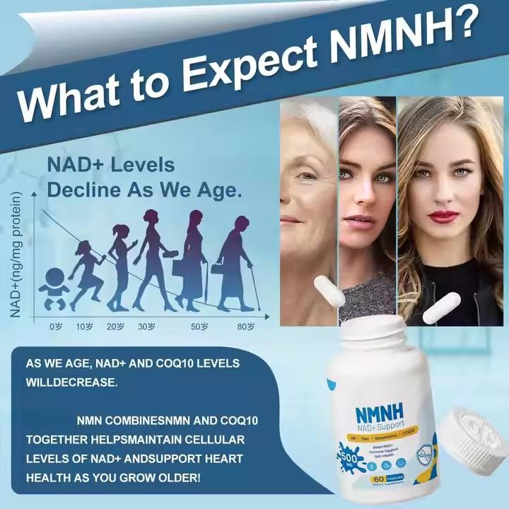 5-in-1 NAD Supplement 500mg NMNH Capsules 60 Caps